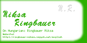 miksa ringbauer business card